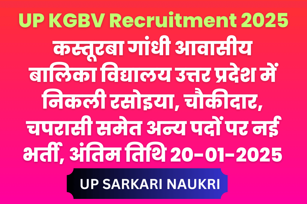 UP KGBV Recruitment 2025
